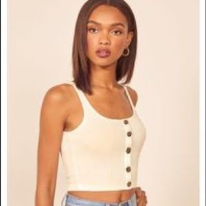 BNWT Reformation Elle Crop Top in Ivory